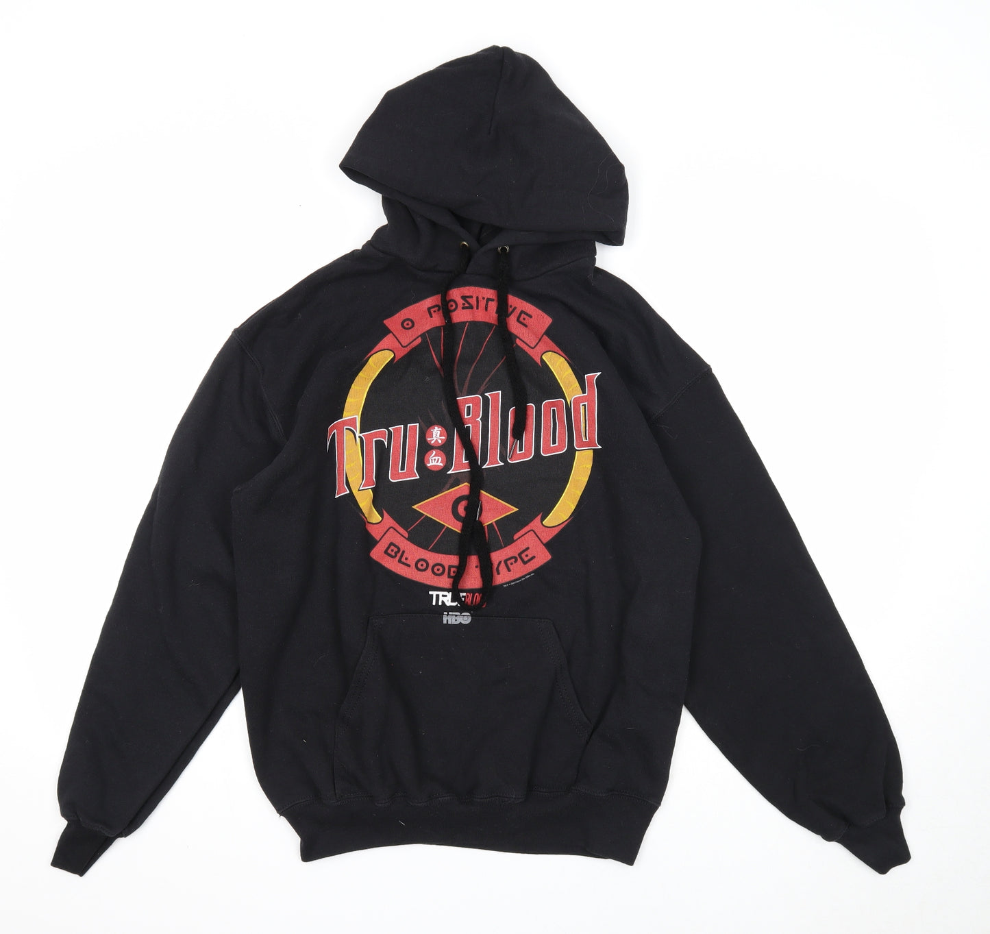 Fruit of the Loom Mens Black Cotton Pullover Hoodie Size M - True Blood, Vampire
