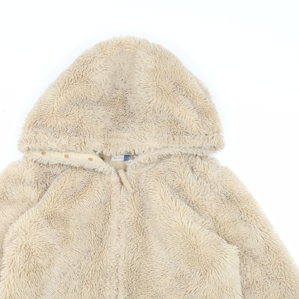 John Lewis Girls Beige Basic Jacket Jacket Size 11 Years Zip