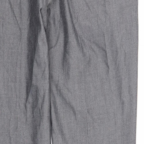 Preworn Mens Grey Polyester Dress Pants Trousers Size 36 in Regular Zip