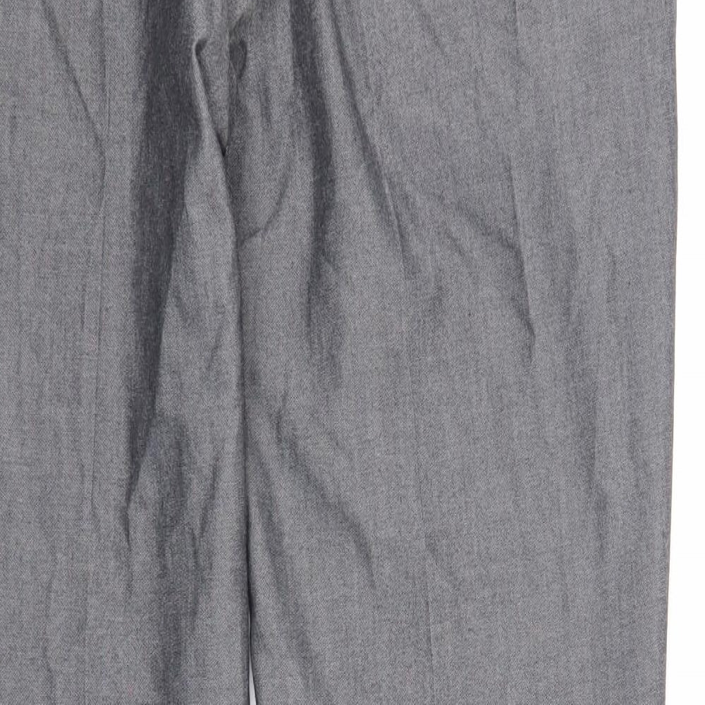 Preworn Mens Grey Polyester Dress Pants Trousers Size 36 in Regular Zip