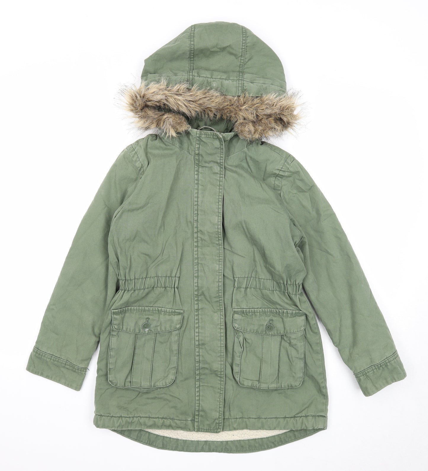 Gap Girls Green Jacket Size 10-11 Years Zip