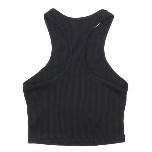 Preworn Womens Black Polyester Basic Tank Size S Round Neck - OFF