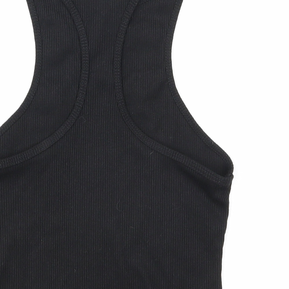 Preworn Womens Black Polyester Basic Tank Size S Round Neck - OFF