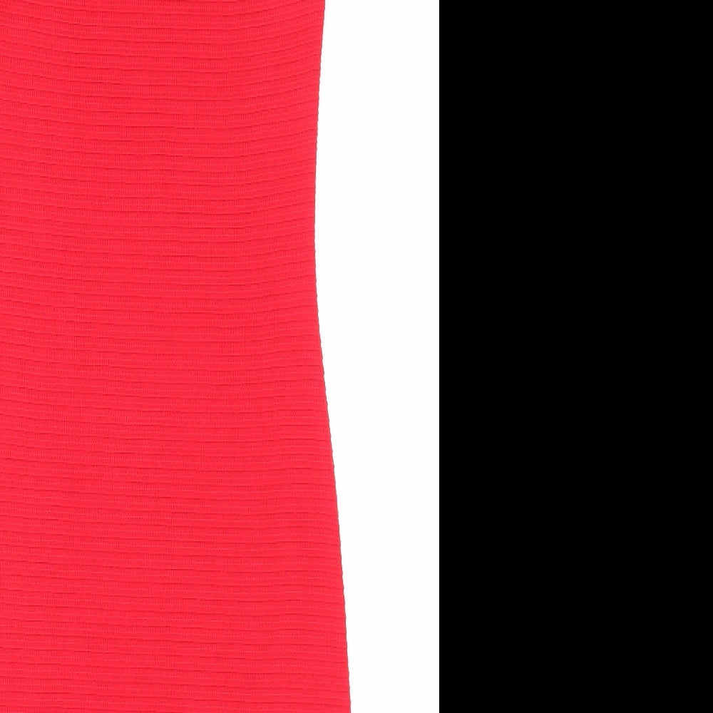 Therapy Womens Red Acrylic Bodycon Size 8 Off the Shoulder Pullover