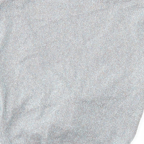 Topshop Womens Silver Viscose Cropped Tank Size 6 V-Neck