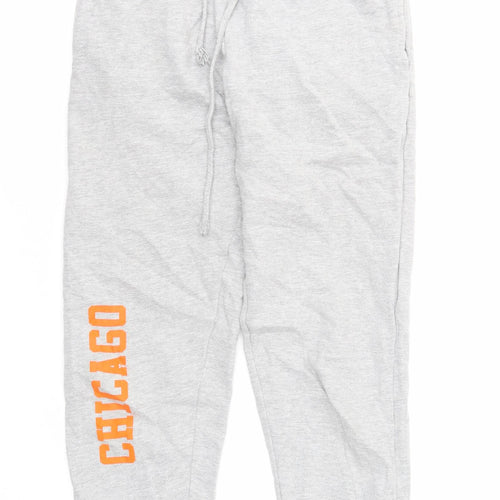 PRETTYLITTLETHING Womens Grey Polyester Sweatpants Trousers Size S Regular Drawstring - Chicago