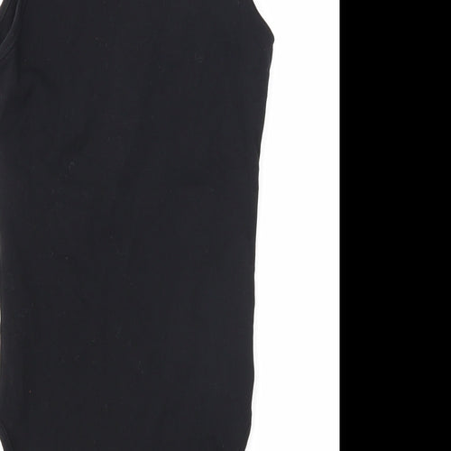 ASOS Womens Black Cotton Bodysuit One-Piece Size 8 Snap - Lightening Bolt