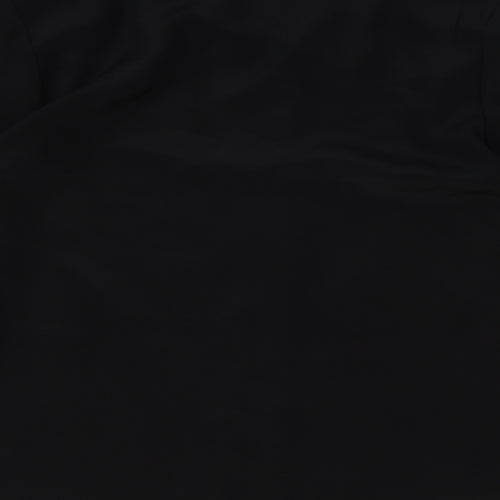 Butterfly Womens Black Polyester Basic Button-Up Size 12 Collared