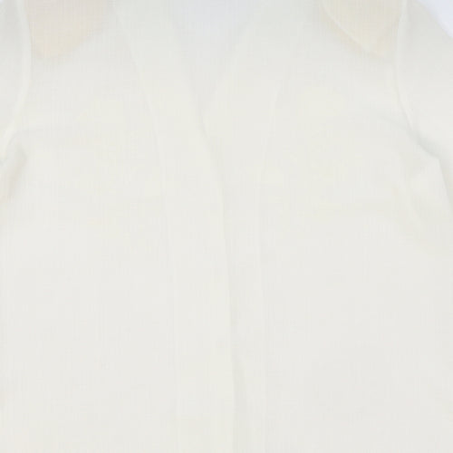 Clothes Contact Womens Ivory Floral Polyester Basic Button-Up Size 12 Collared