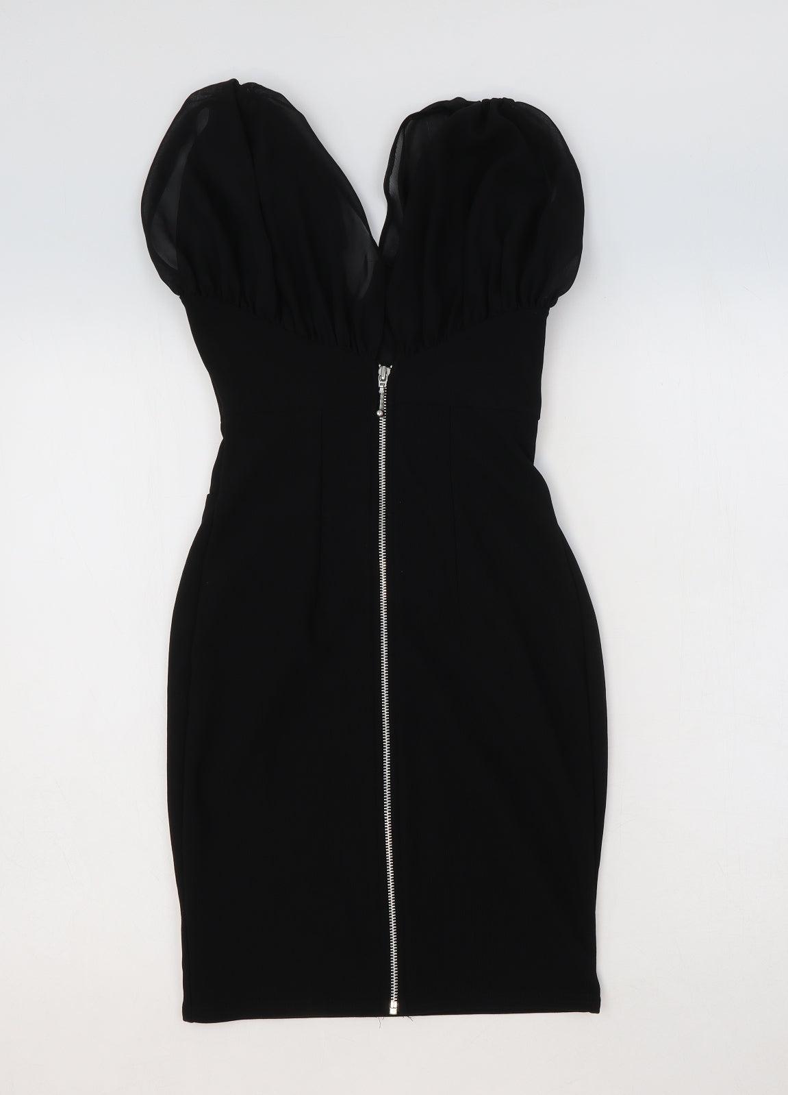 Atmosphere Womens Black Polyester Bodycon Size 8 V-Neck Zip