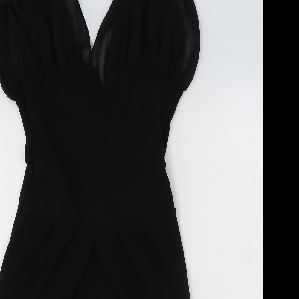Atmosphere Womens Black Polyester Bodycon Size 8 V-Neck Zip