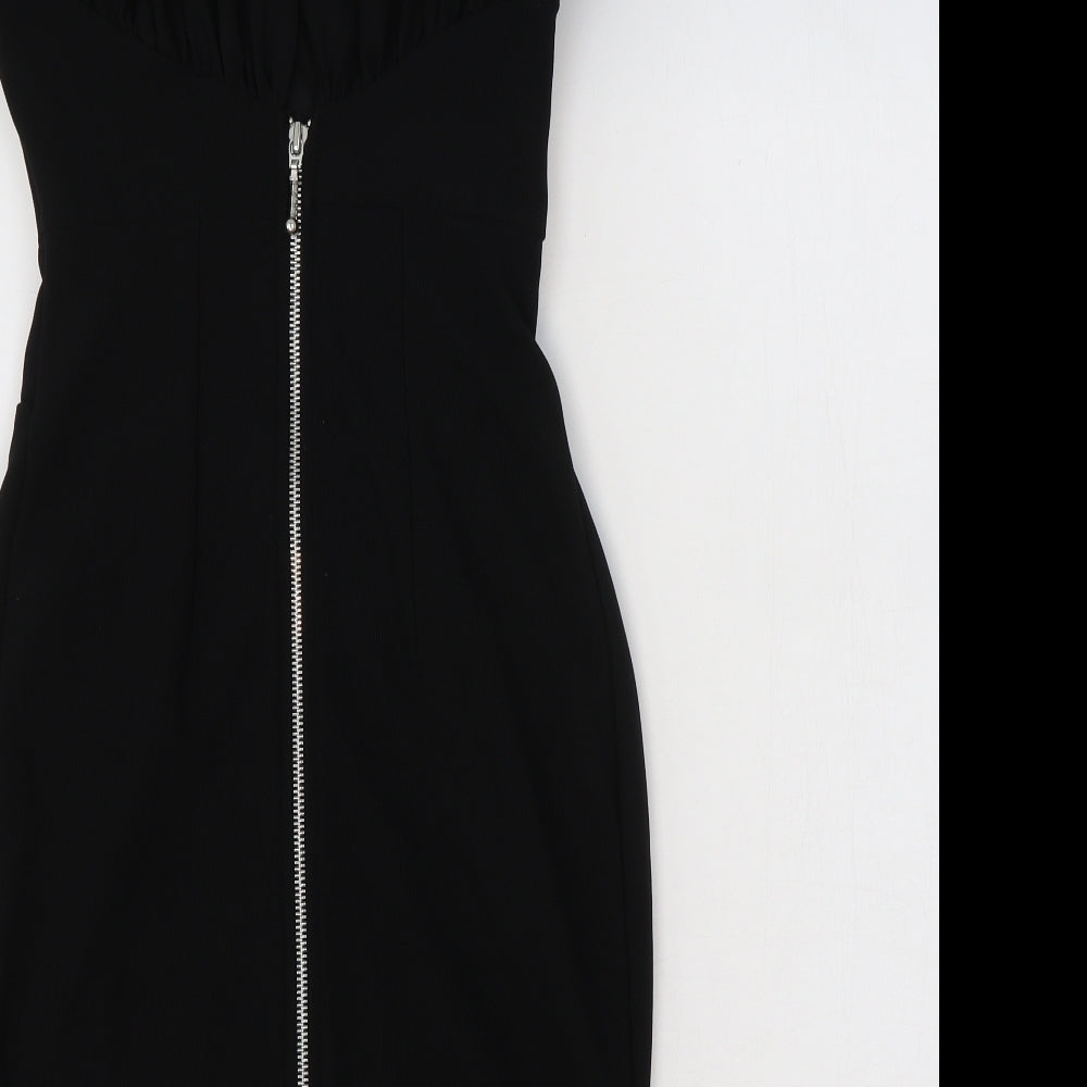 Atmosphere Womens Black Polyester Bodycon Size 8 V-Neck Zip