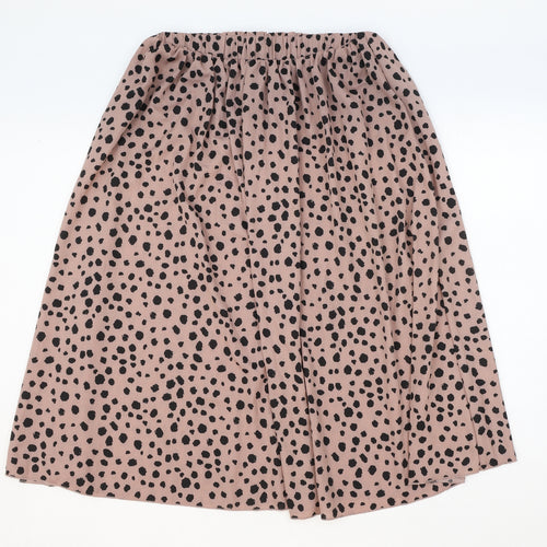 SheIn Womens Pink Animal Print Polyester Swing Skirt Size M - Leopard Pattern