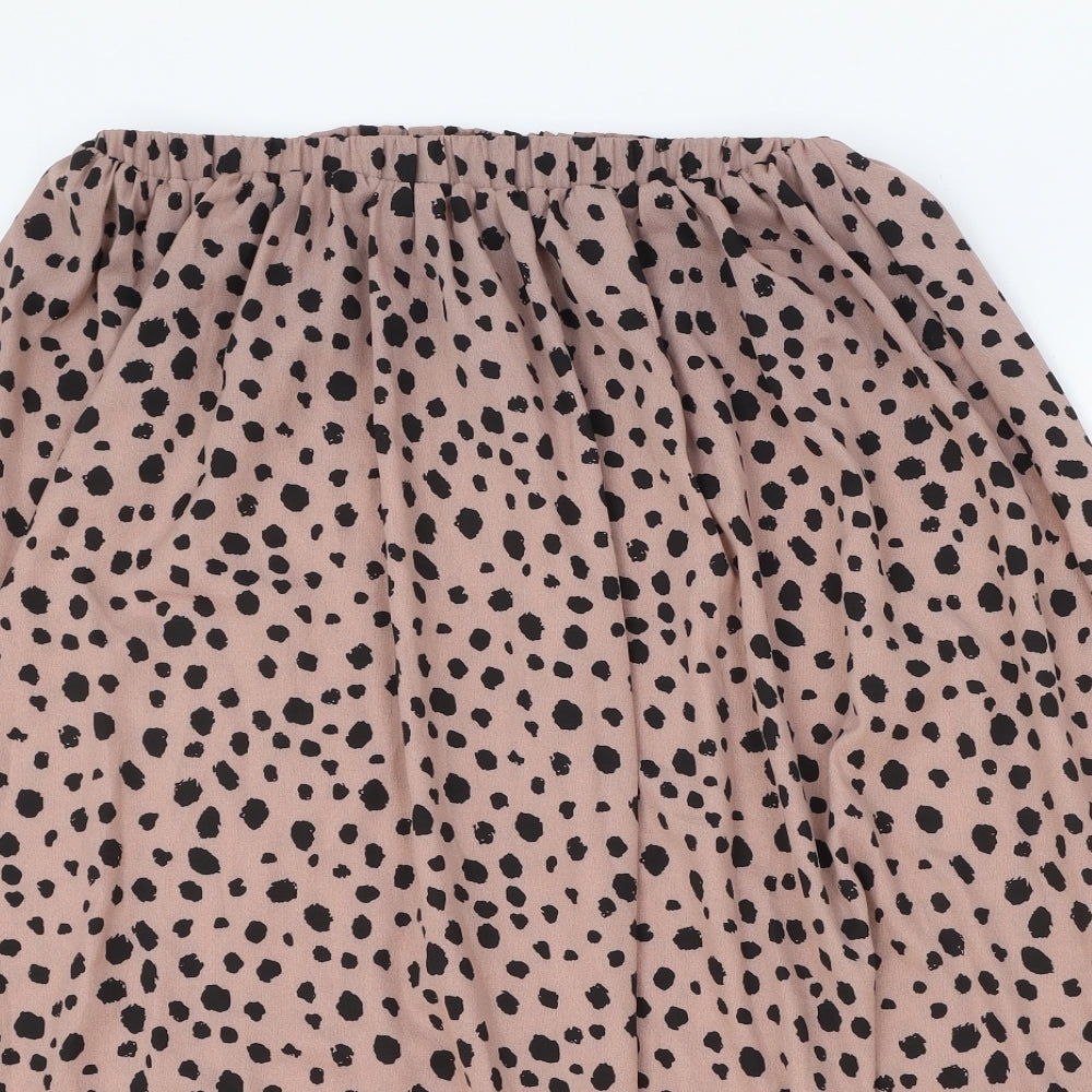 SheIn Womens Pink Animal Print Polyester Swing Skirt Size M - Leopard Pattern
