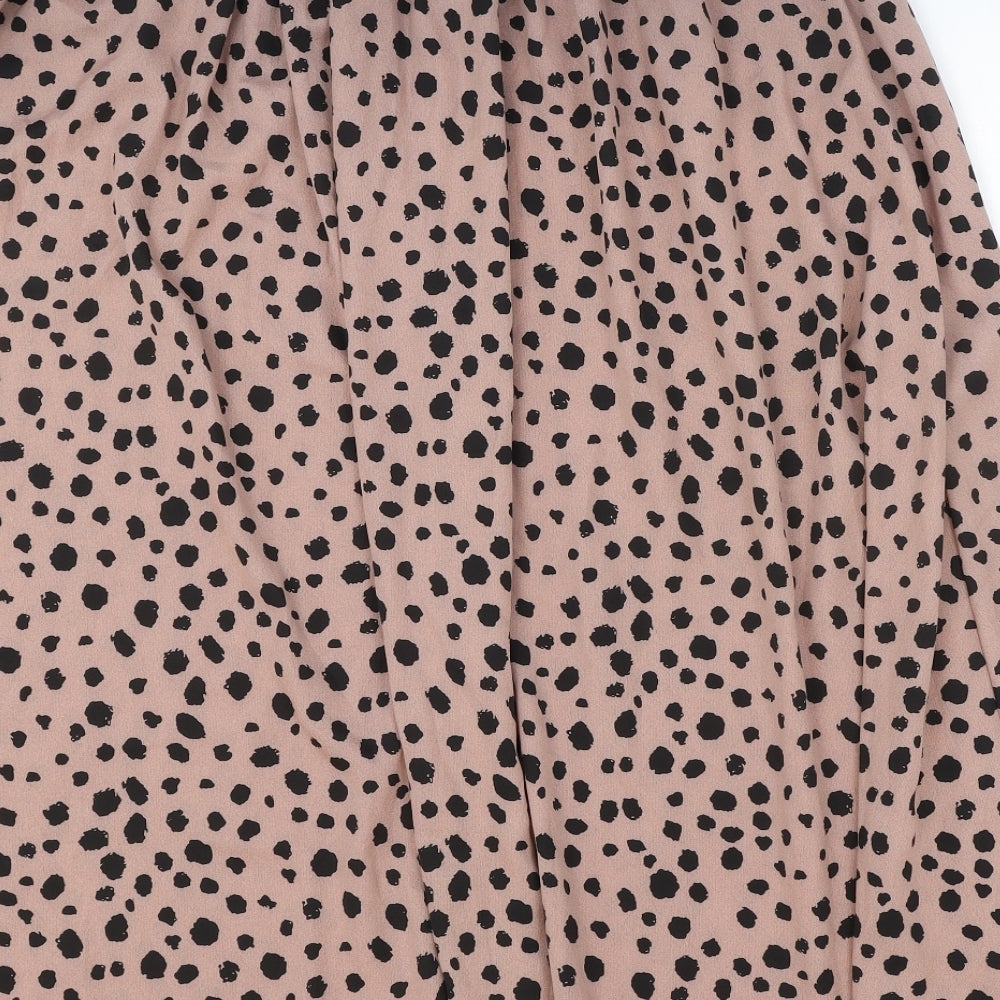 SheIn Womens Pink Animal Print Polyester Swing Skirt Size M - Leopard Pattern