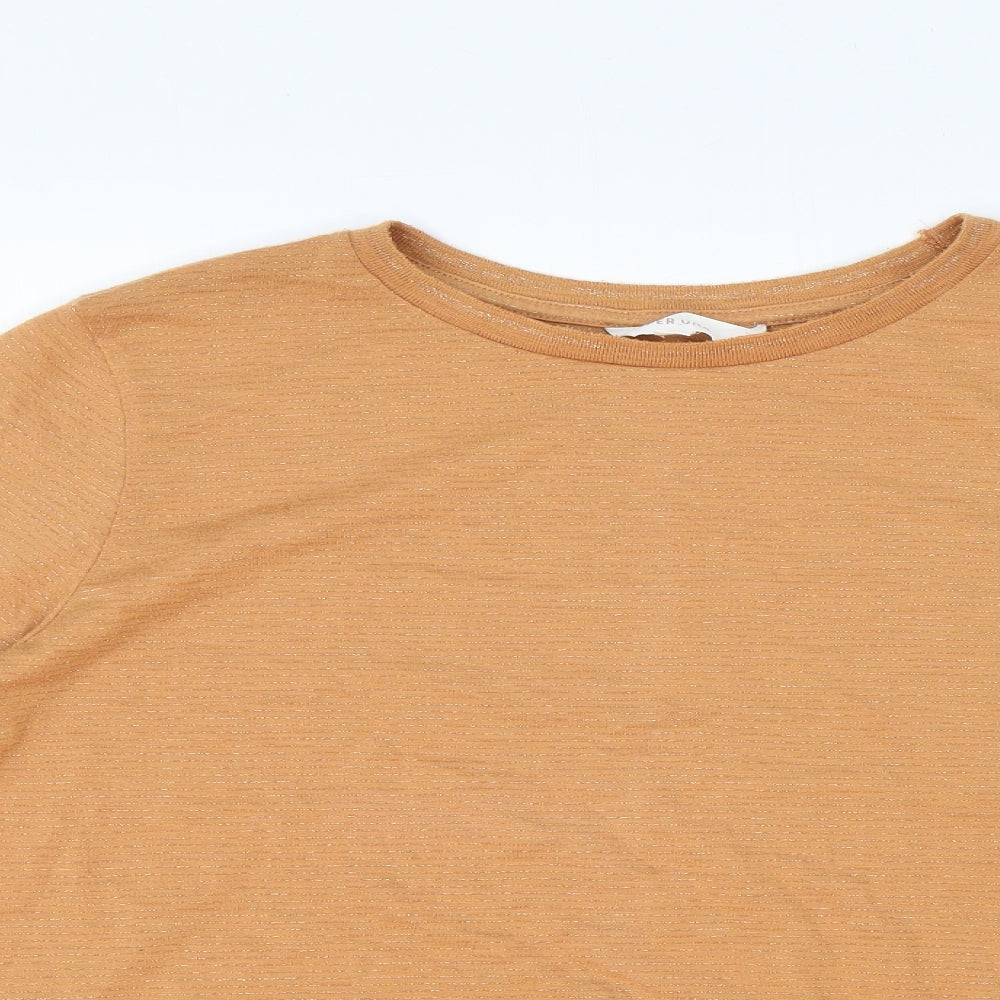 Marks and Spencer Womens Orange Polyester Basic T-Shirt Size 18 Round Neck