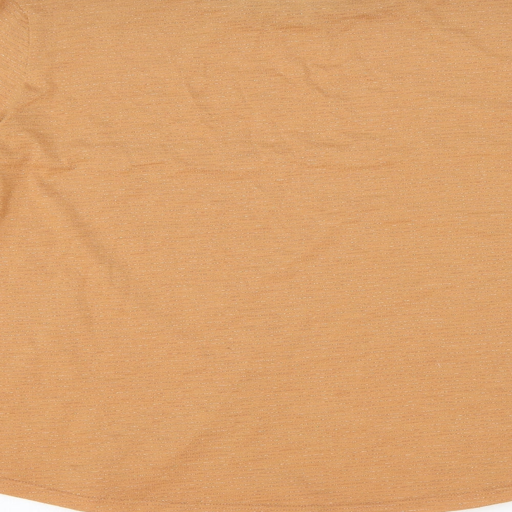 Marks and Spencer Womens Orange Polyester Basic T-Shirt Size 18 Round Neck
