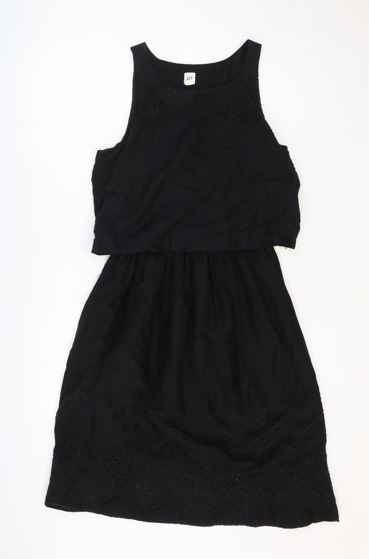 Gap Womens Black Polyester Fit & Flare Size 4 Round Neck Pullover