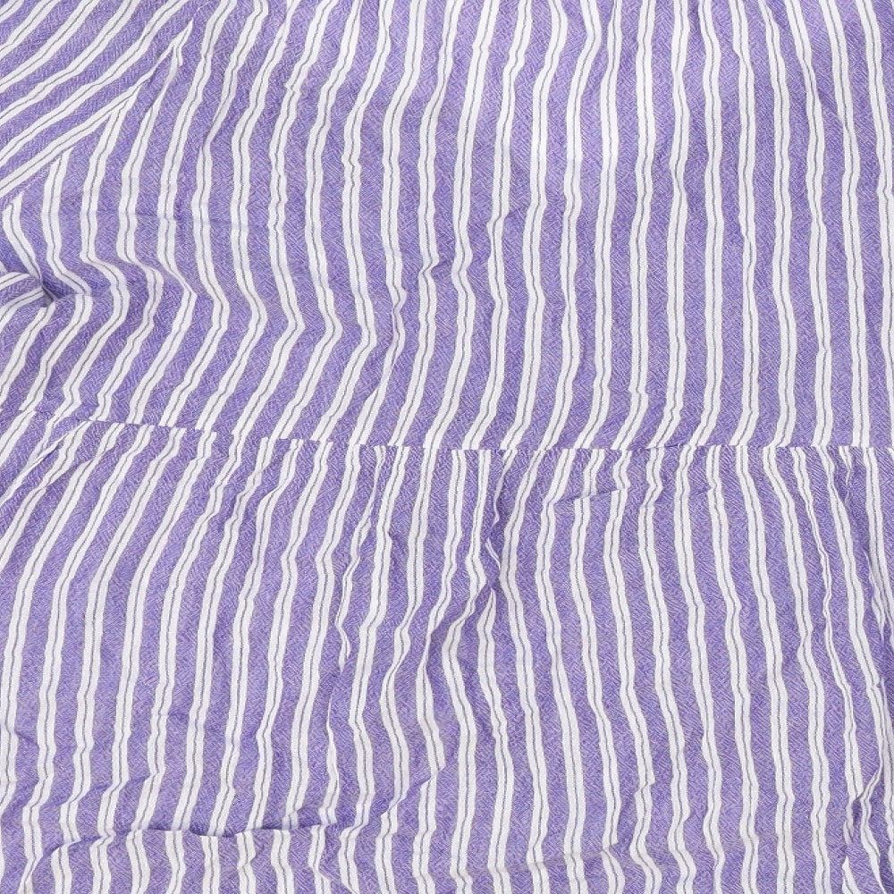 Old Navy Womens Blue Striped Polyester Basic Blouse Size XL V-Neck