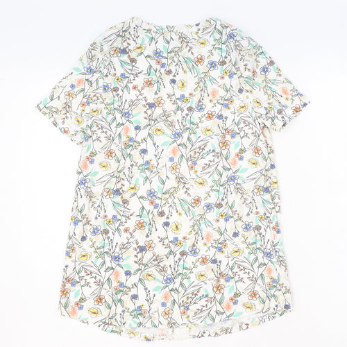 TU Womens Multicoloured Geometric Polyester Basic Blouse Size 8 V-Neck