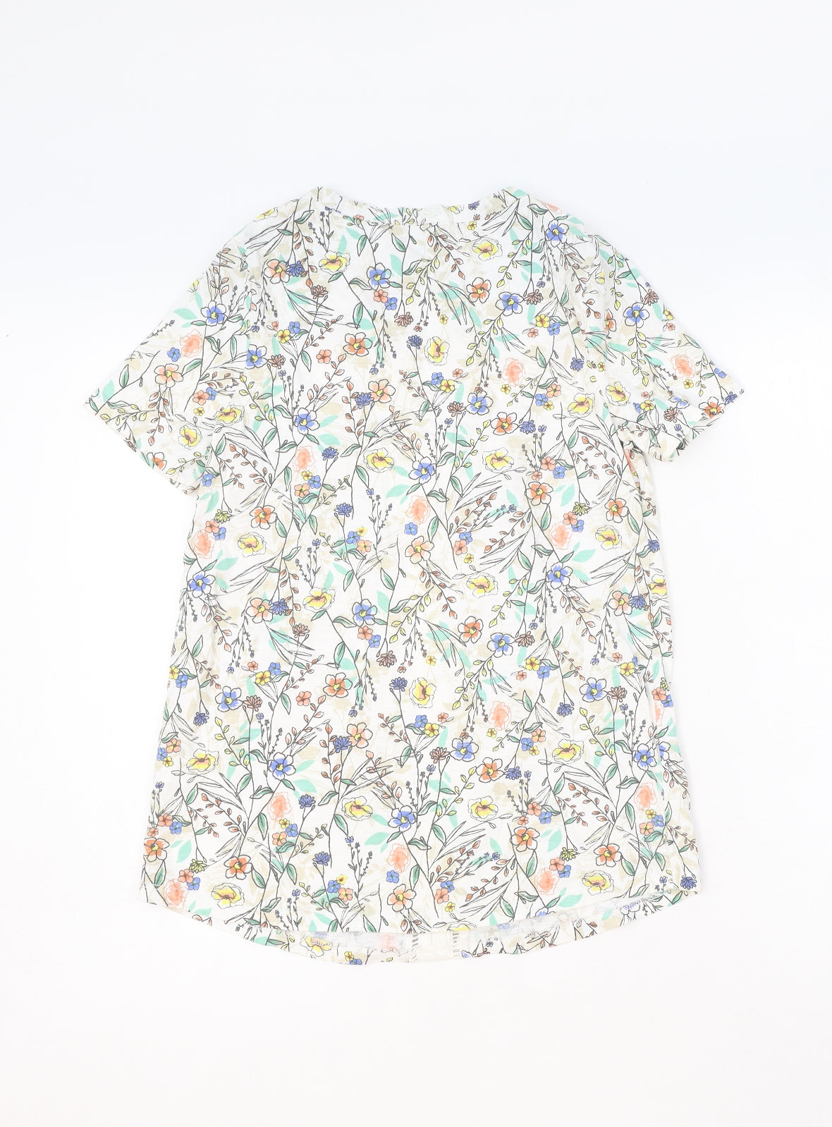TU Womens Multicoloured Geometric Polyester Basic Blouse Size 8 V-Neck