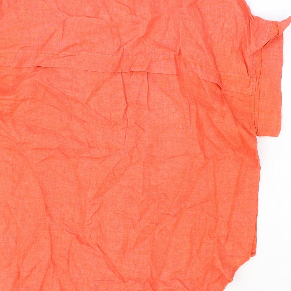 Marks and Spencer Womens Orange Flax Basic Blouse Size 10 V-Neck