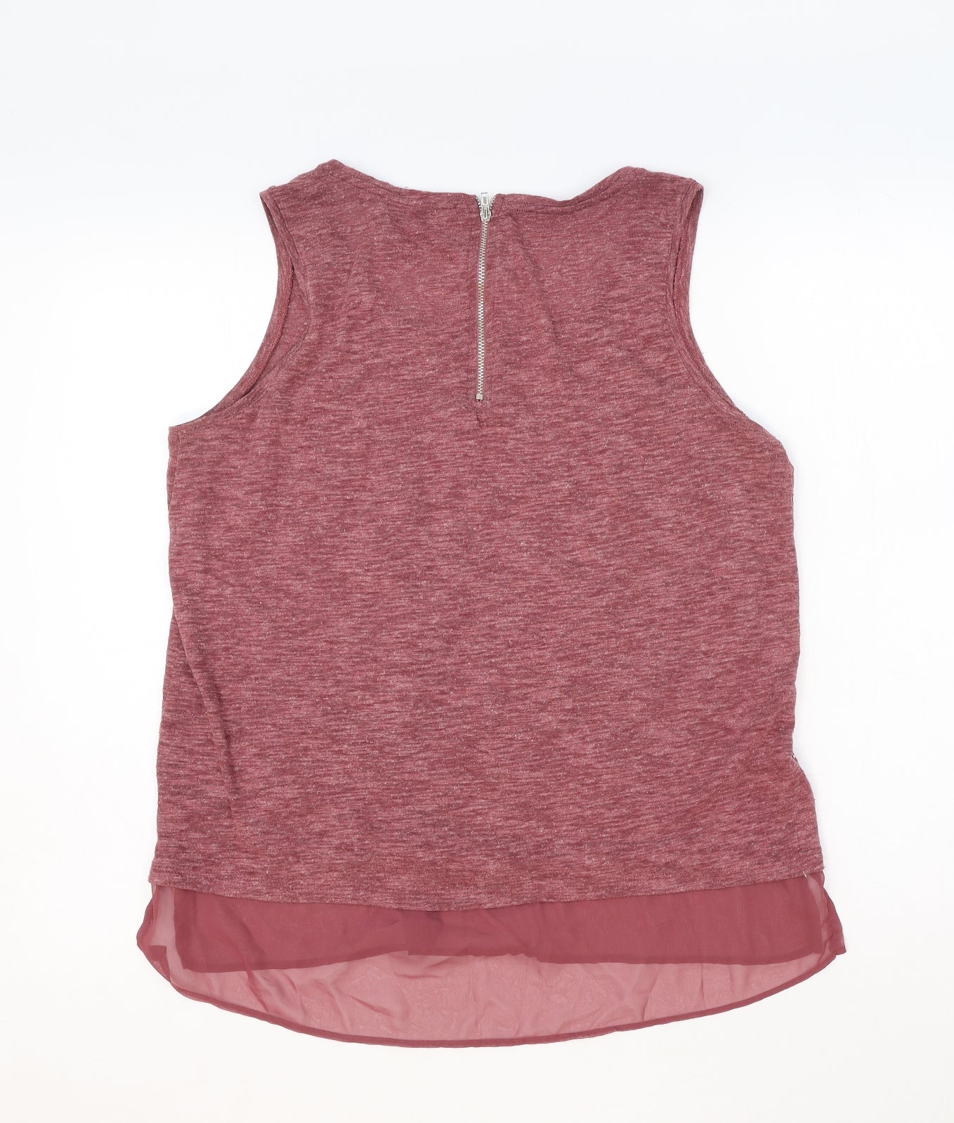 M&Co Womens Pink Polyester Basic Tank Size 14 Round Neck - Mandala Elephant Print