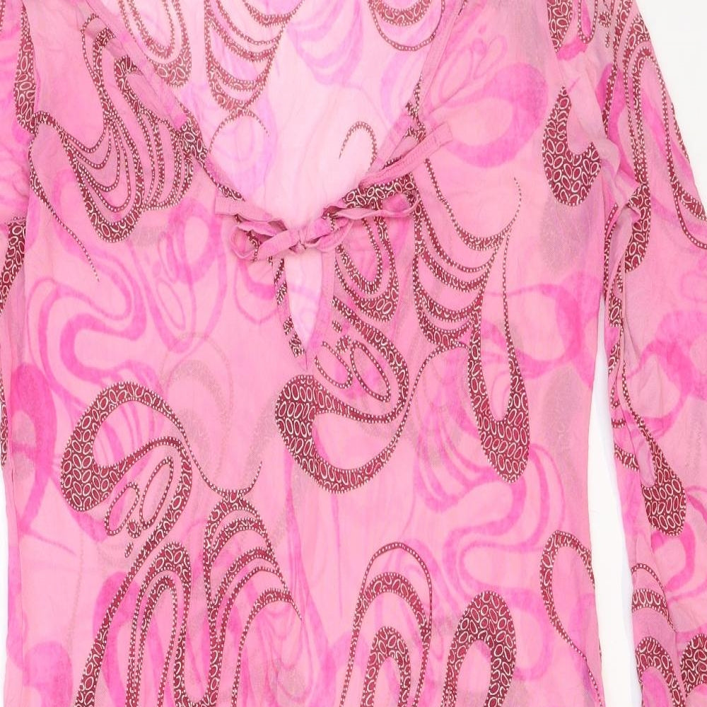 Per Una Womens Pink Geometric Polyester Cover Up Size M