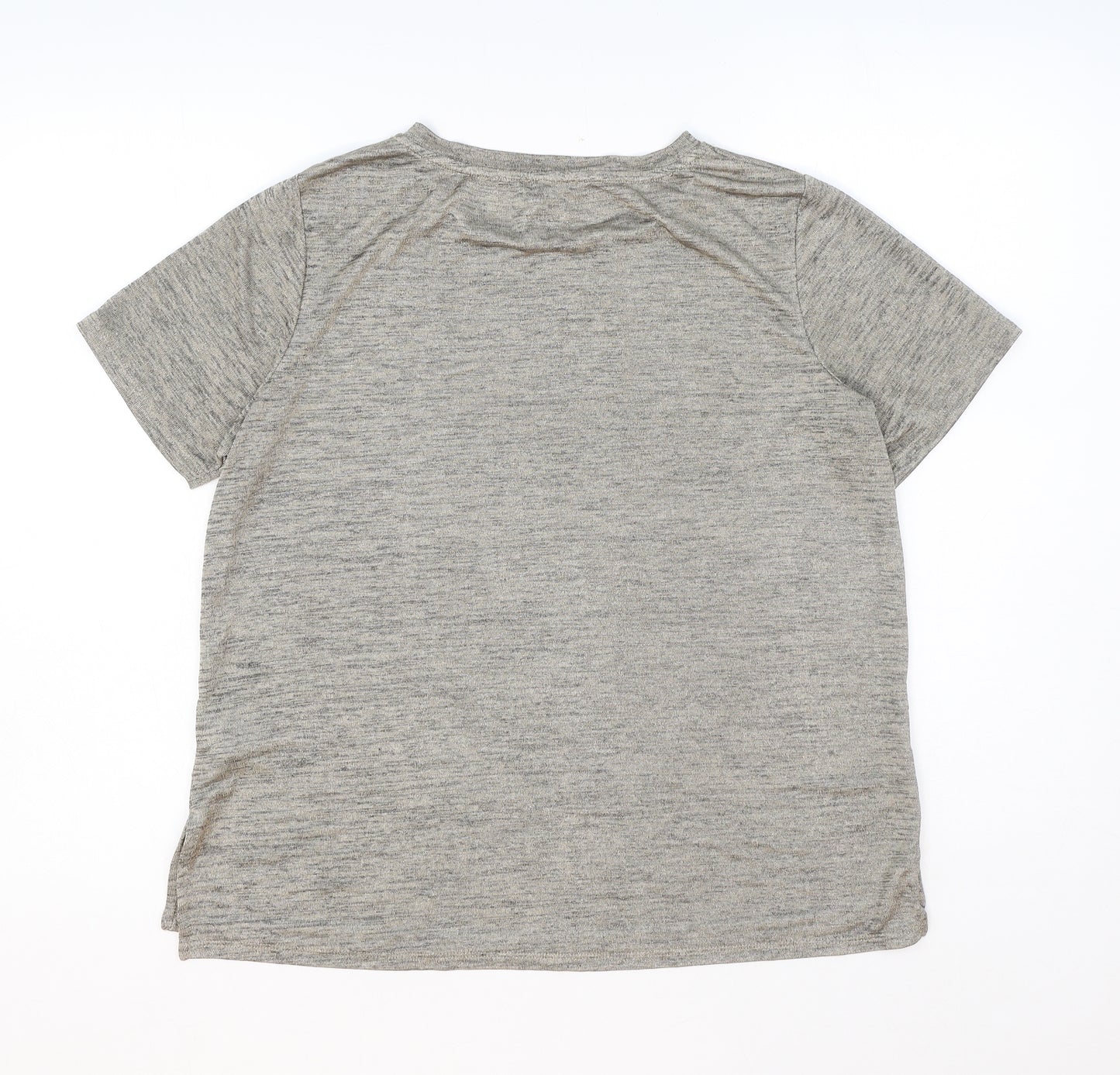 Mercer & Madison Womens Beige Polyester Basic T-Shirt Size M Round Neck