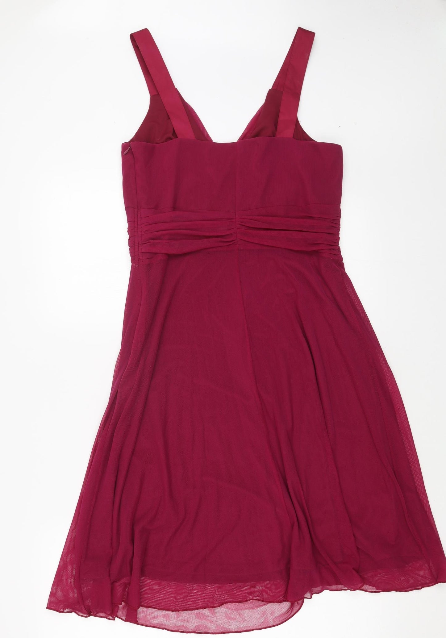 NEXT Womens Pink Nylon A-Line Size 12 V-Neck Zip