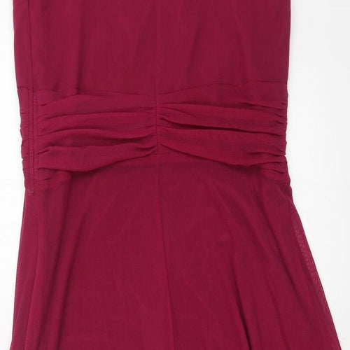 NEXT Womens Pink Nylon A-Line Size 12 V-Neck Zip