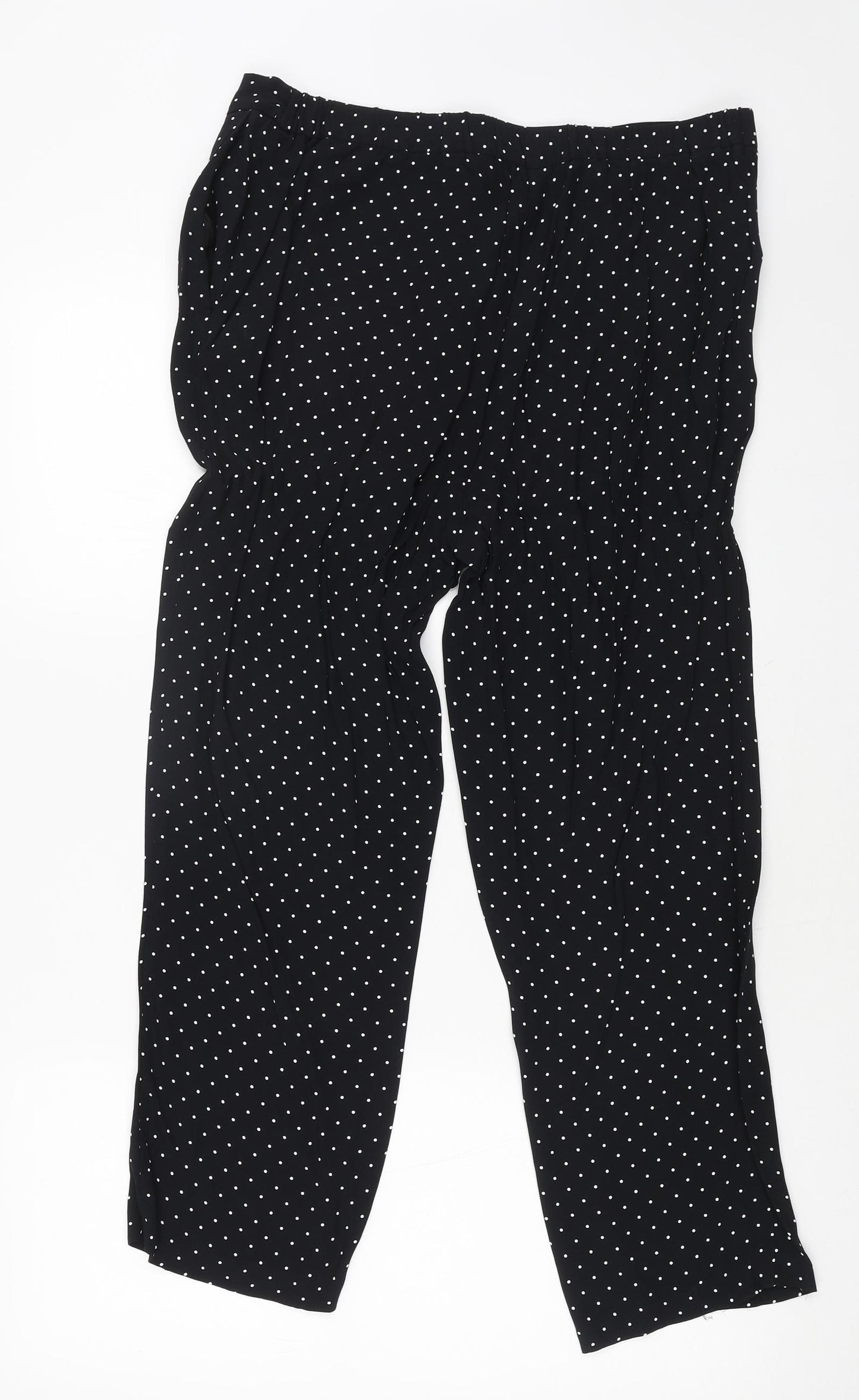Laura Ashley Womens Blue Polka Dot Viscose Trousers Size 14 L24 in Regular Zip