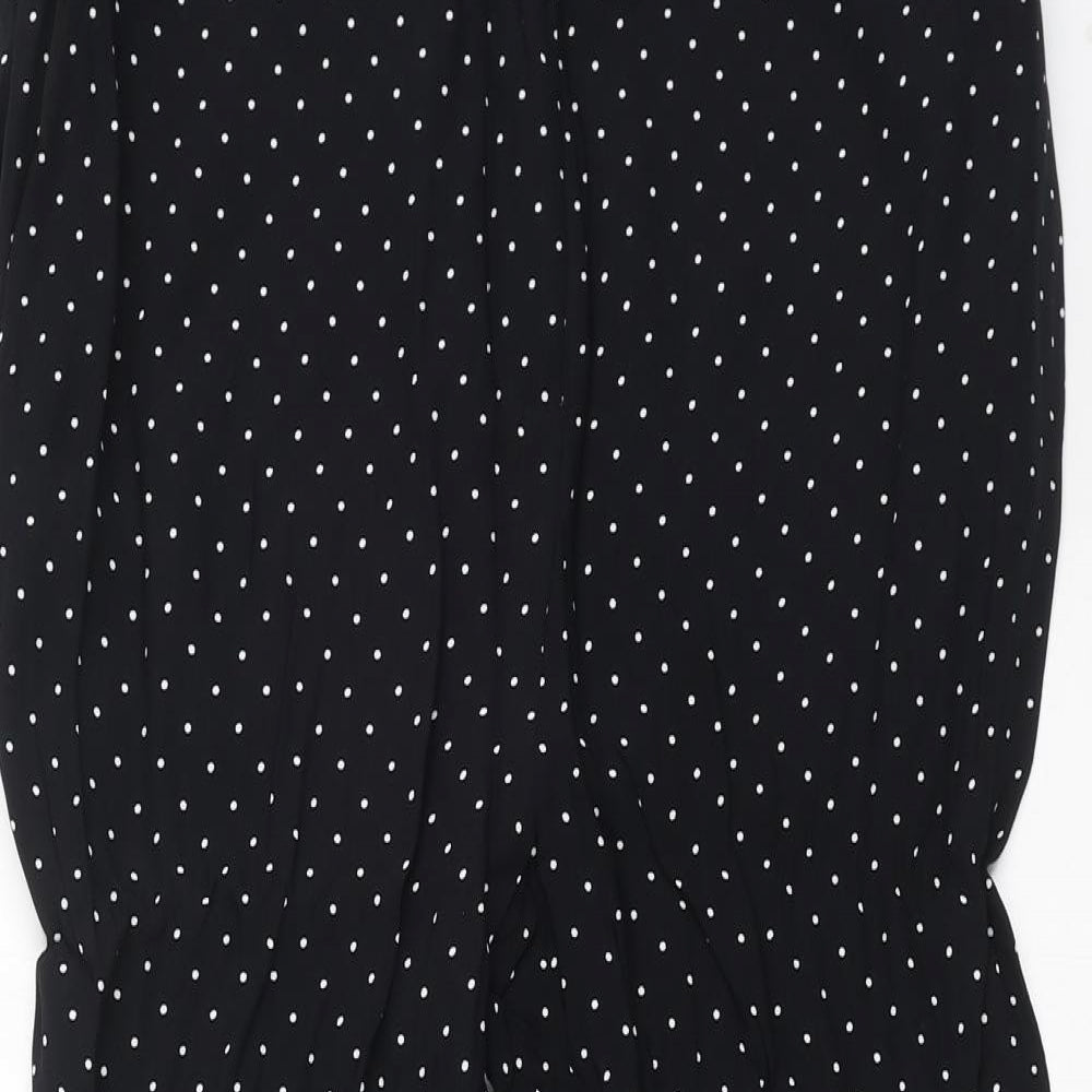 Laura Ashley Womens Blue Polka Dot Viscose Trousers Size 14 L24 in Regular Zip