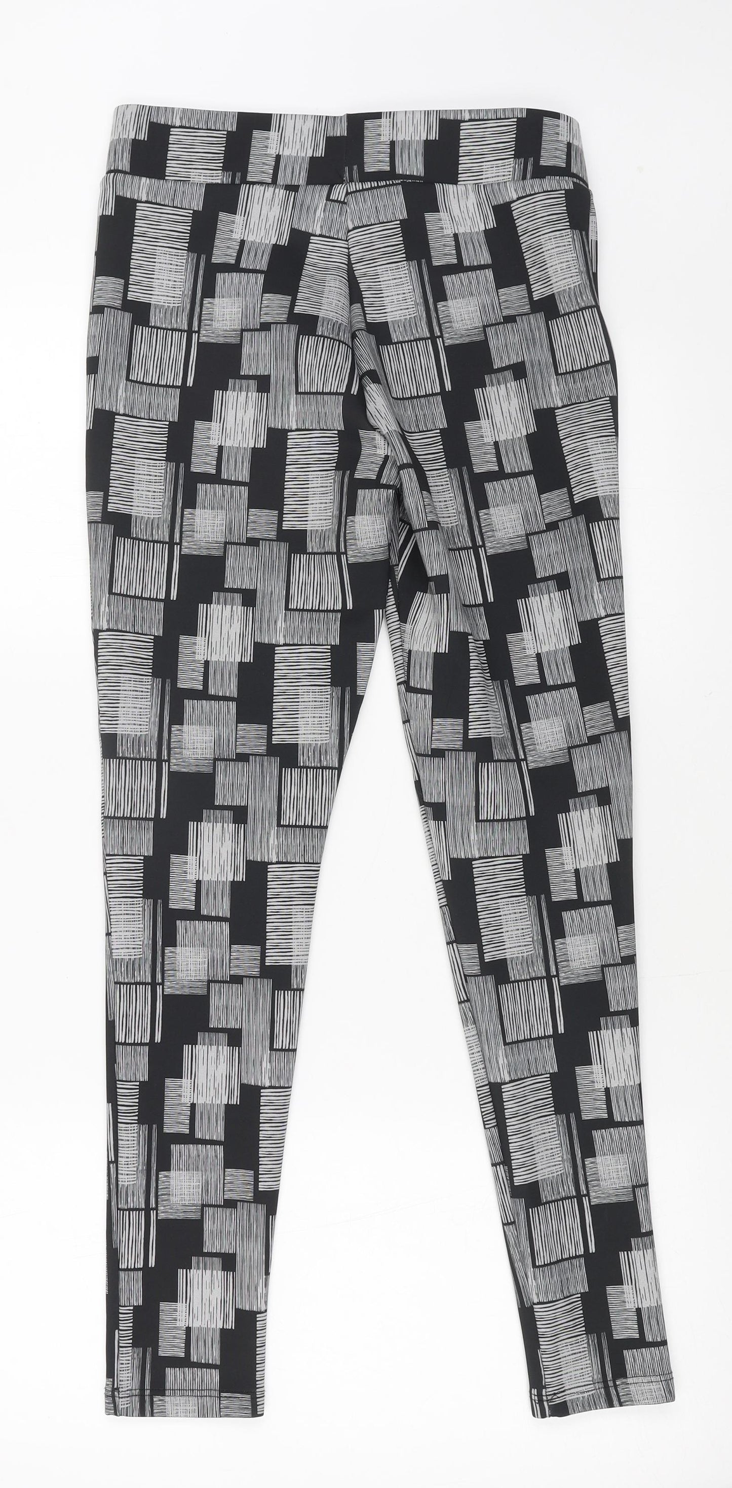NEXT Womens Grey Geometric Polyester Jogger Leggings Size 10 L27 in