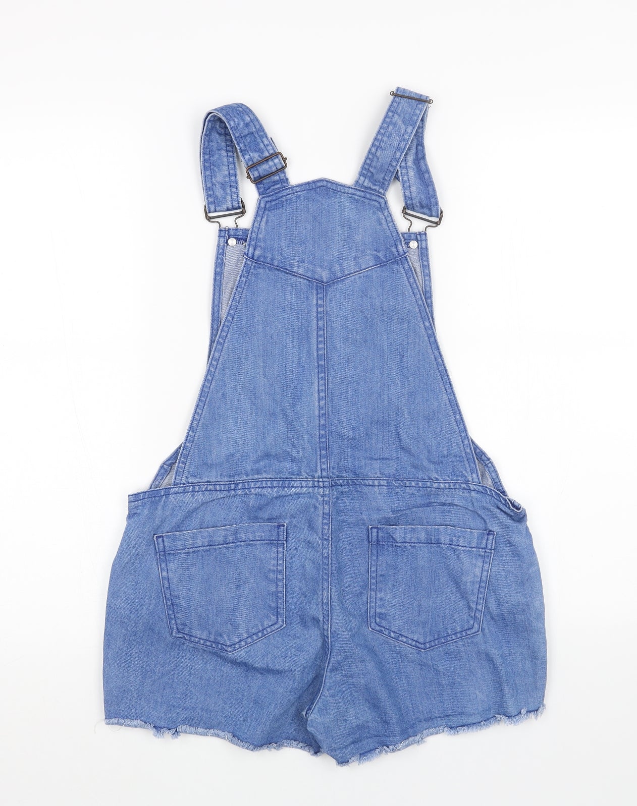 Primark Womens Blue Cotton Dungaree One-Piece Size 10 Buckle - Cut Off