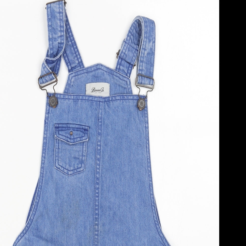 Primark Womens Blue Cotton Dungaree One-Piece Size 10 Buckle - Cut Off