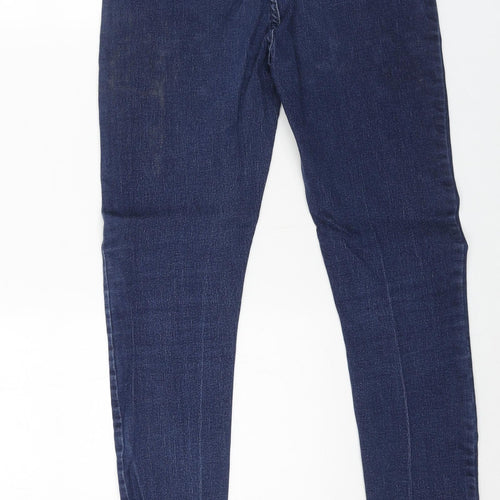 PEP&CO Womens Blue Cotton Skinny Jeans Size 12 L30 in Regular Button