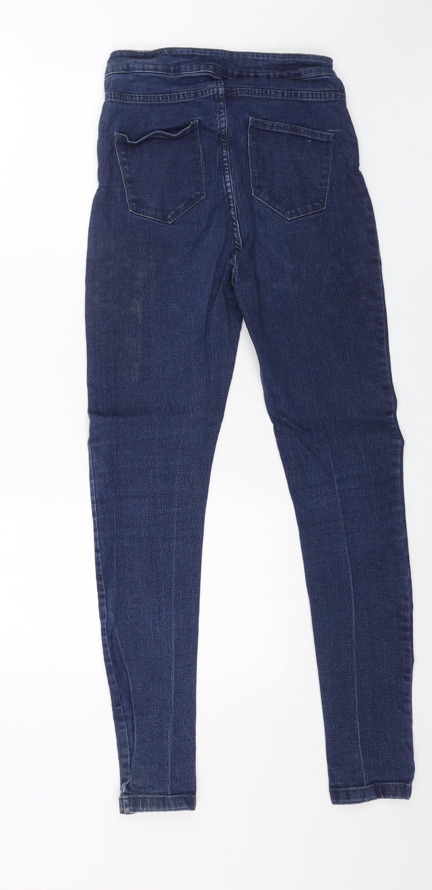 PEP&CO Womens Blue Cotton Skinny Jeans Size 12 L30 in Regular Button