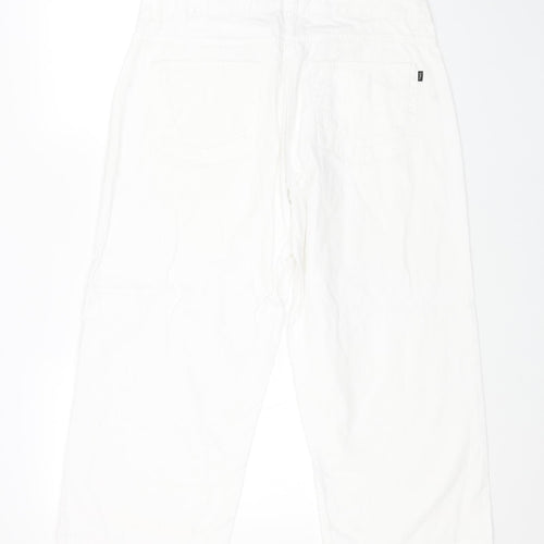 INTOWN Womens White Cotton Cropped Jeans Size 38 in L23 in Regular Button