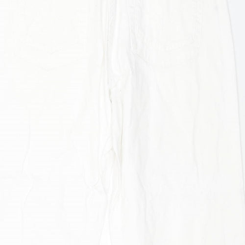 INTOWN Womens White Cotton Cropped Jeans Size 38 in L23 in Regular Button