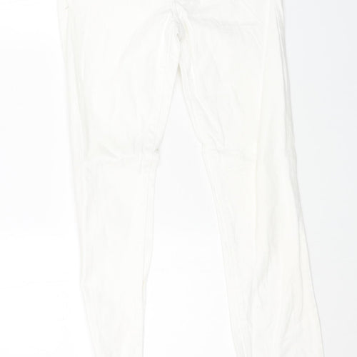 American Eagle Outfitters Womens White Cotton Skinny Jeans Size 32 in L31 in Regular Button