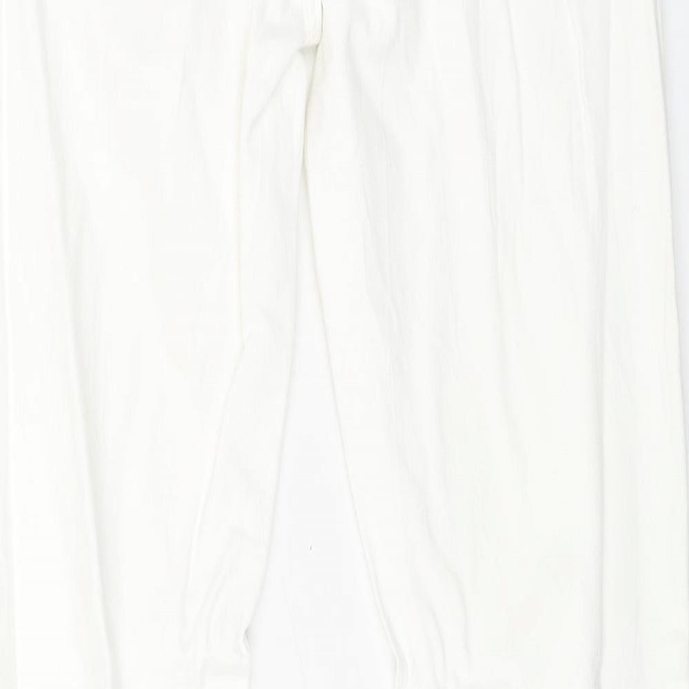 American Eagle Outfitters Womens White Cotton Skinny Jeans Size 32 in L31 in Regular Button