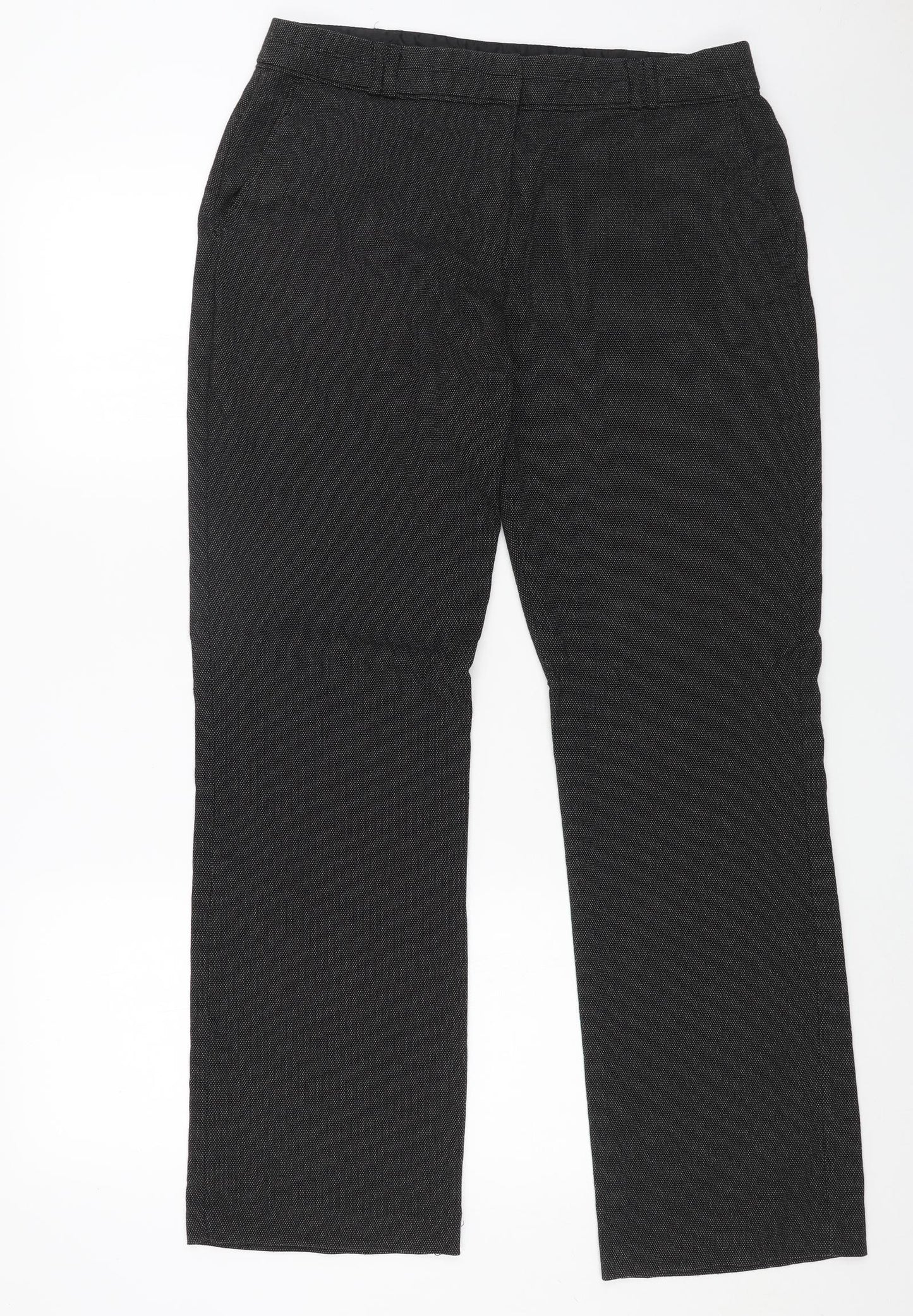 M&Co Womens Grey Polyester Dress Pants Trousers Size 14 L30 in Regular Zip