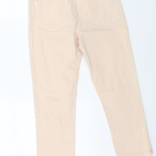 Marks and Spencer Womens Beige Cotton Straight Jeans Size 10 L21 in Regular Button