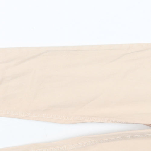 Marks and Spencer Womens Beige Cotton Straight Jeans Size 10 L21 in Regular Button