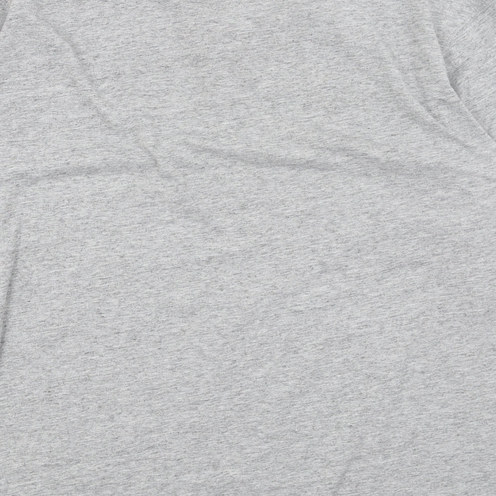 NEXT Mens Grey Cotton T-Shirt Size L Henley