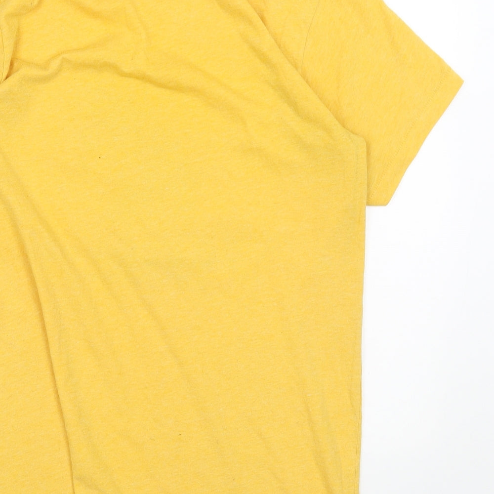 Homage Mens Yellow Cotton T-Shirt Size M Round Neck - Yosemite California