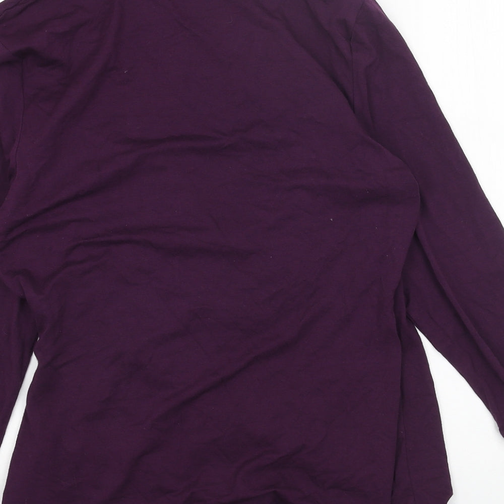 Preworn Womens Purple Viscose Basic Blouse Size 12 V-Neck