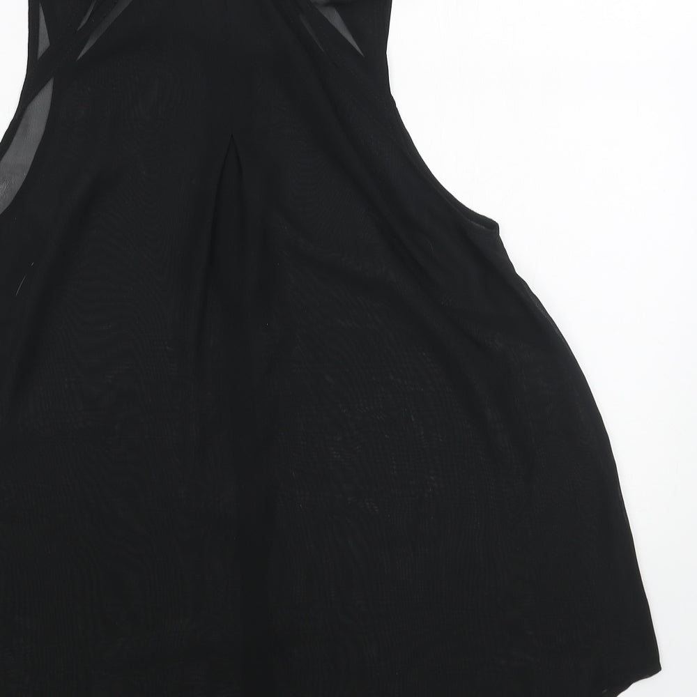 Primark Womens Black Polyester Basic Tank Size 10 Collared