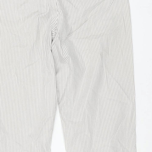 Merona Womens Grey Striped Cotton Trousers Size 6 L25 in Regular Zip